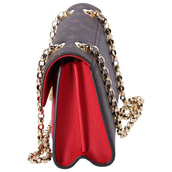 Louis Vuitton Victoire Brown Monogram Shoulder Bag M41731 Cerise Red Canvas - Picture 3 of 8